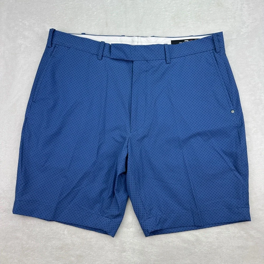 RLX Ralph Lauren Tailored Fit Golf Shorts Blue Pattern Mens Size 36